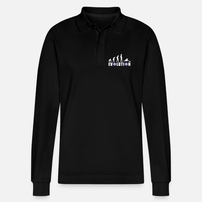 EVOLUTION CURLING Curling Gift Winter - Stanley/Stella Organic Unisex Long-Sleeved Polo Shirt Prepster - black
