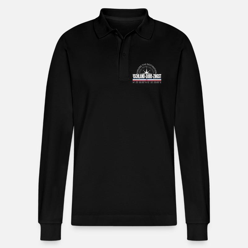 Fischland - Darß - Zingst - Stanley/Stella Unisex Bio-Langarm-Poloshirt Prepster - Schwarz