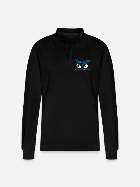 Deine Grenzen sind verhandelbar - Stanley/Stella Unisex Bio-Langarm-Poloshirt Prepster - Schwarz