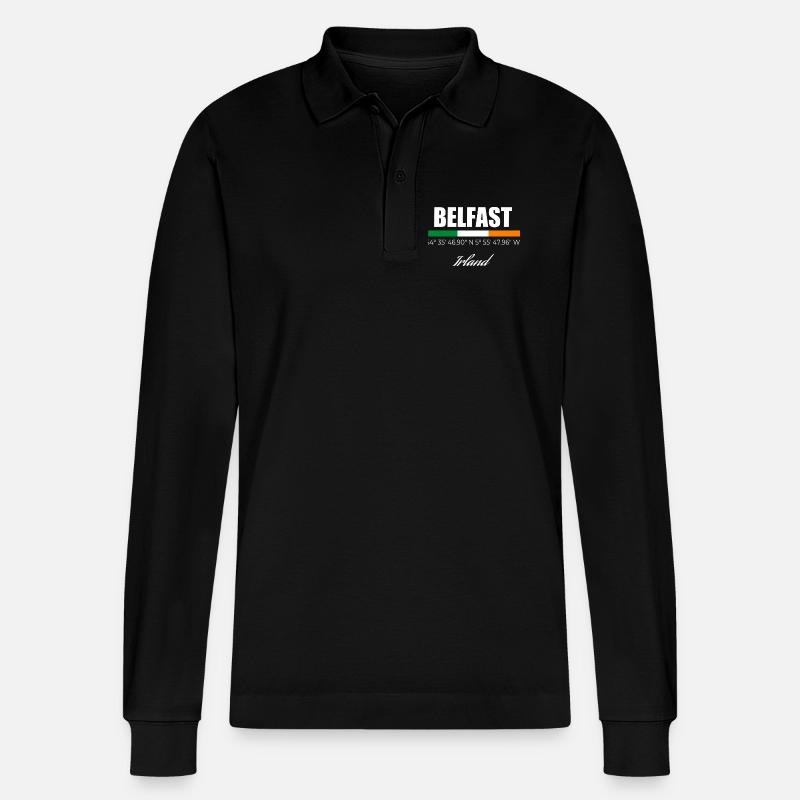 Belfast - Stanley/Stella Unisex Bio-Langarm-Poloshirt Prepster - Schwarz