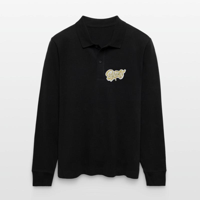 Sweet Script Typography Design Stanley/Stella Organic Unisex Long-Sleeved Polo Shirt Prepster