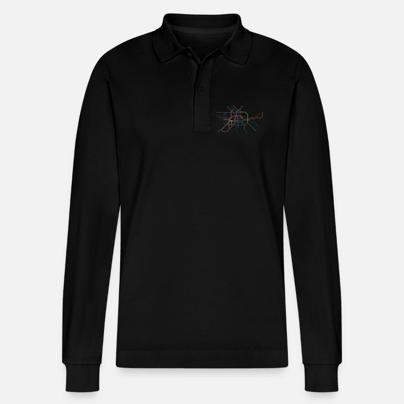 Abstrakte Minutinsektion Linienkunst - Stanley/Stella Unisex Bio-Langarm-Poloshirt Prepster - Schwarz