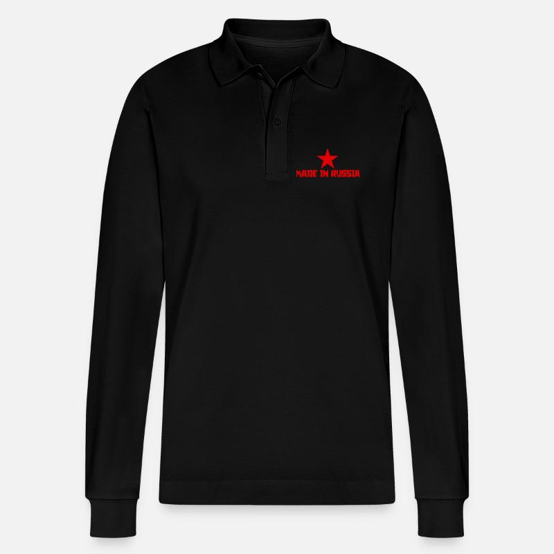 Made In Russia - Stanley/Stella Unisex Bio-Langarm-Poloshirt Prepster - Schwarz