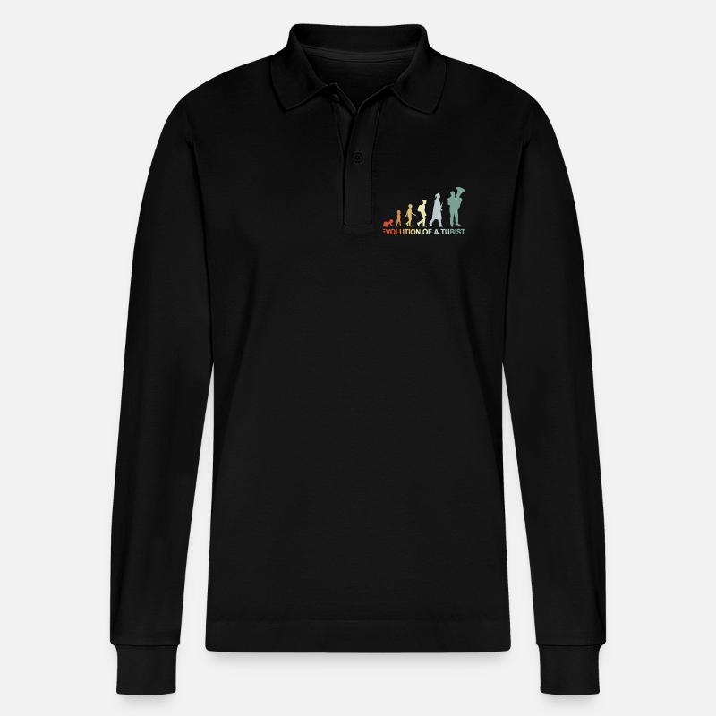 Entwicklung eines Tubisten - Stanley/Stella Unisex Bio-Langarm-Poloshirt Prepster - Schwarz