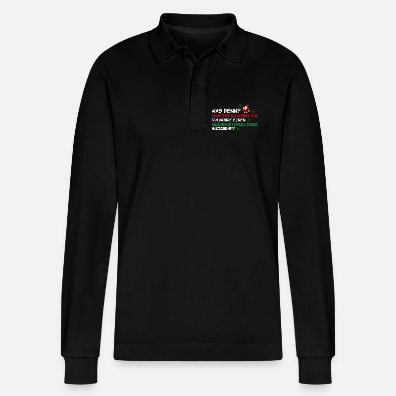 Weihnachtspullover Weihnachtsmann Weihnachten - Stanley/Stella Unisex Bio-Langarm-Poloshirt Prepster - Schwarz