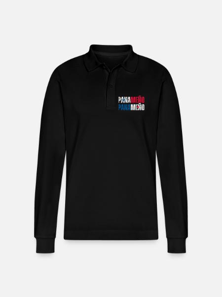 Panamanian flag, Panamanian pride - Stanley/Stella Organic Unisex Long-Sleeved Polo Shirt Prepster - black
