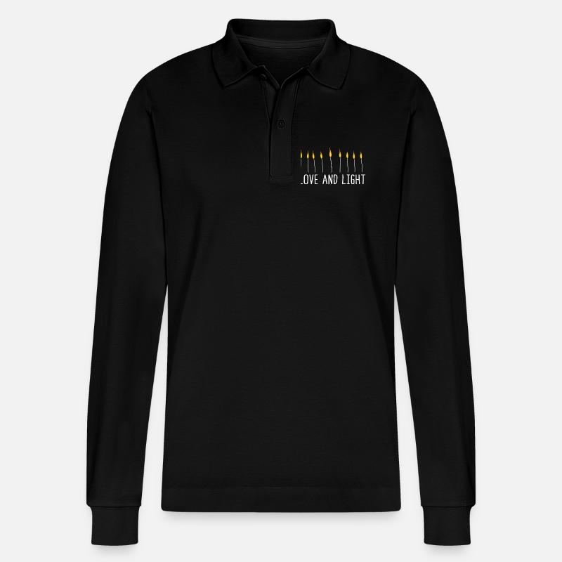 Hanoukka Hanoukka Hanoucca - Polo à manches longues bio PREPSTER Stanley/Stella Unisexe - noir