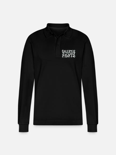 Blasen-Graffiti mit Türkis-Außenlinie - Stanley/Stella Unisex Bio-Langarm-Poloshirt Prepster - Schwarz