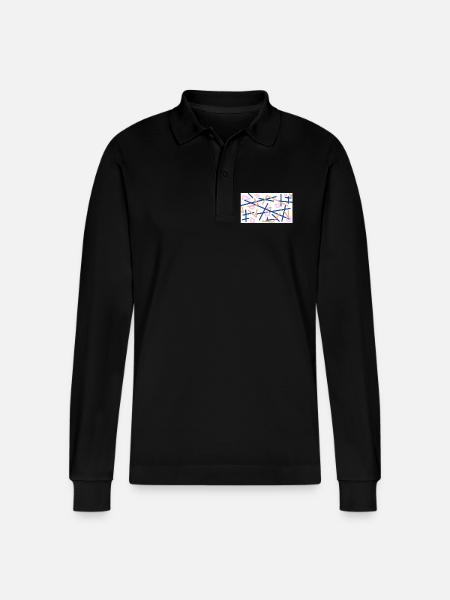 the confused life - Stanley/Stella Organic Unisex Long-Sleeved Polo Shirt Prepster - black
