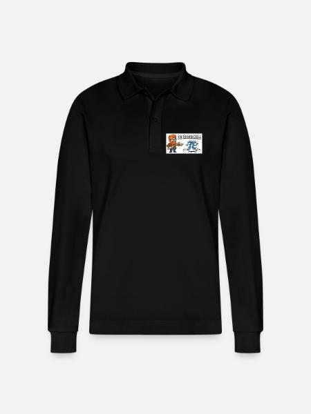 Be Rational Math Cartoon - Stanley/Stella Organic Unisex Long-Sleeved Polo Shirt Prepster - black