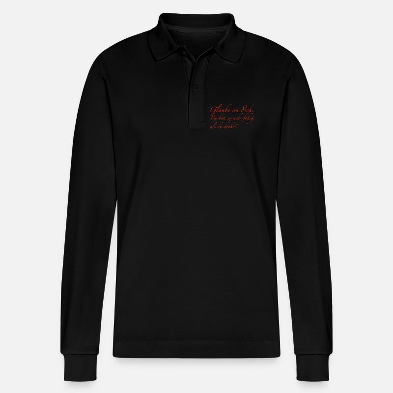 Glaube an dich - Stanley/Stella Unisex Bio-Langarm-Poloshirt Prepster - Schwarz