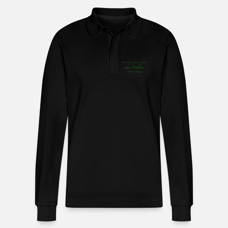Sonnenlicht hinter Wolken Spruch - Stanley/Stella Unisex Bio-Langarm-Poloshirt Prepster - Schwarz