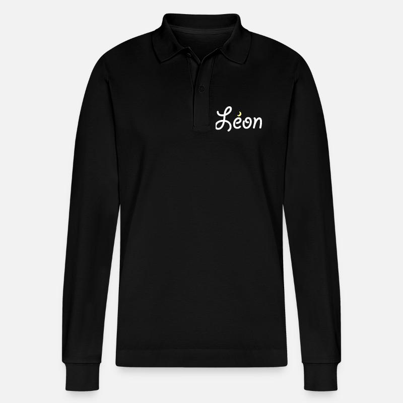 Löwe - Stanley/Stella Unisex Bio-Langarm-Poloshirt Prepster - Schwarz