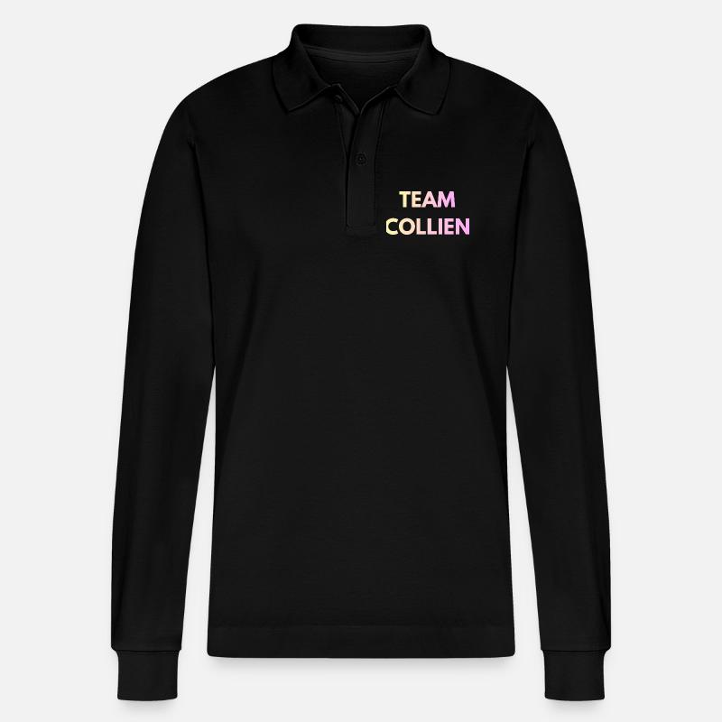 Team Collien Gradient Text - Stanley/Stella Unisex Bio-Langarm-Poloshirt Prepster - Schwarz