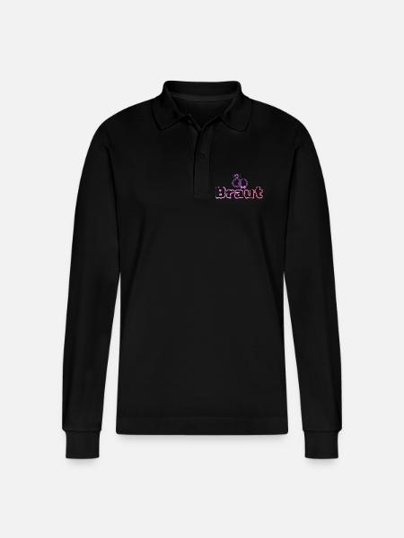 Braut - Stanley/Stella Unisex Bio-Langarm-Poloshirt Prepster - Schwarz