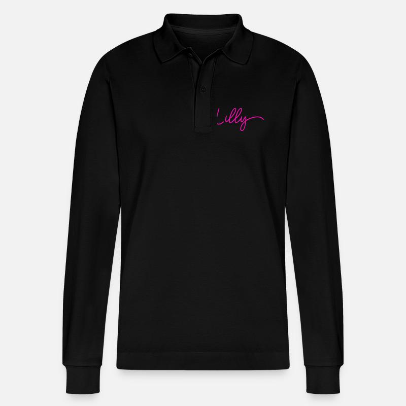 Lilly - Stanley/Stella Unisex Bio-Langarm-Poloshirt Prepster - Schwarz