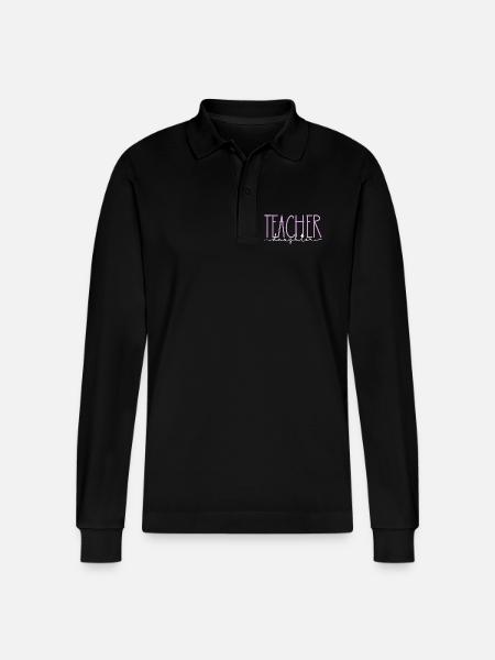 Enseignant Fille Fière Mignon Cadeau - Polo à manches longues bio PREPSTER Stanley/Stella Unisexe - noir
