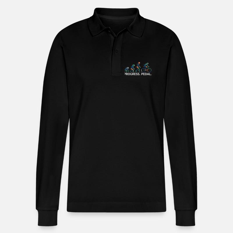 Progress Pedal Evolution - Stanley/Stella Organic Unisex Long-Sleeved Polo Shirt Prepster - black