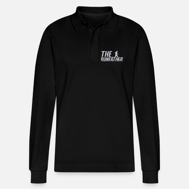 Marathon Runner The Runfather Running - Stanley/Stella Unisex Bio-Langarm-Poloshirt Prepster - Schwarz