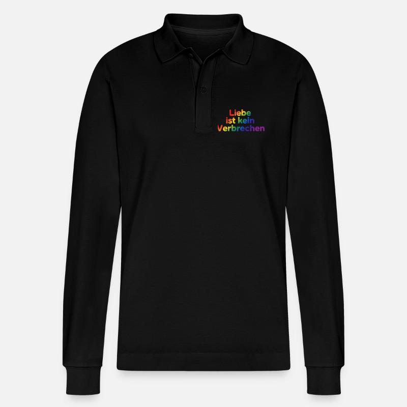 Liebe ist kein Verbrechen – Pride Statement - Stanley/Stella Unisex Bio-Langarm-Poloshirt Prepster - Schwarz