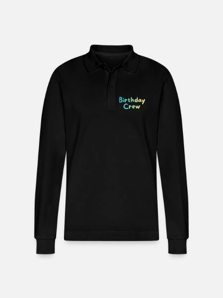 Birthday Crew - Stanley/Stella Unisex Bio-Langarm-Poloshirt Prepster - Schwarz