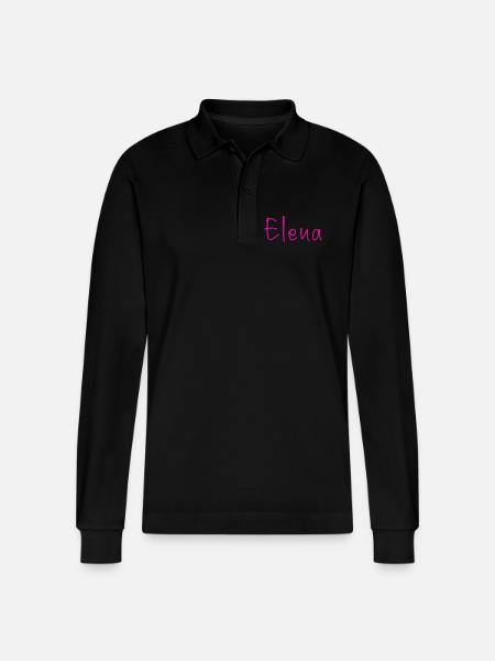 Elena - Stanley/Stella Organic Unisex Long-Sleeved Polo Shirt Prepster - black