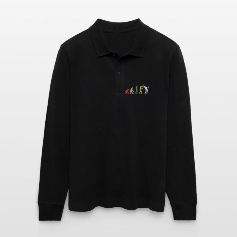 Vintage evolution guitar player Stanley/Stella Organic Unisex Long-Sleeved Polo Shirt Prepster