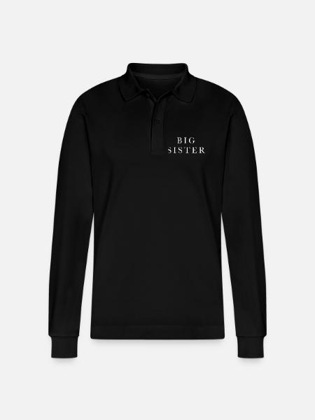 Big Sister Big Sister White - Stanley/Stella Organic Unisex Long-Sleeved Polo Shirt Prepster - black