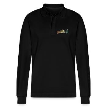 Feuerwehrmann Feuerwehr DNA DNS - Stanley/Stella Unisex Bio-Langarm-Poloshirt Prepster - Schwarz - Vorne - Anna (173cm) & Nico (186cm)