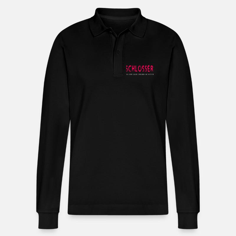 Schlosser Handwerker Design - Stanley/Stella Unisex Bio-Langarm-Poloshirt Prepster - Schwarz