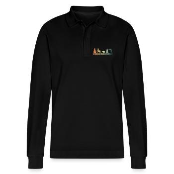 Jäger Jagen DNA DNS Jägerin - Stanley/Stella Unisex Bio-Langarm-Poloshirt Prepster - Schwarz - Vorne - Anna (173cm) & Nico (186cm)