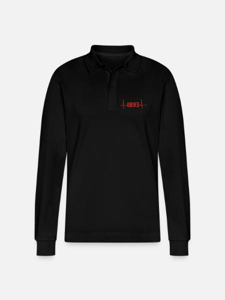 Stuttgart 1893 Herzschlag Puls Liebe - Stanley/Stella Unisex Bio-Langarm-Poloshirt Prepster - Schwarz