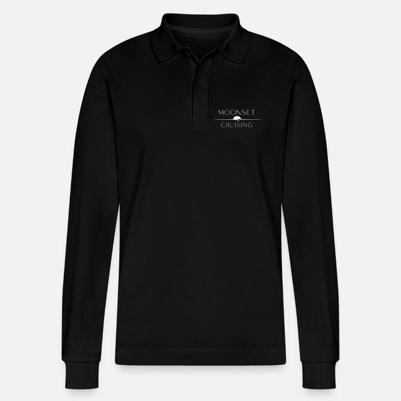 Nachtbootfahren Mit - Stanley/Stella Unisex Bio-Langarm-Poloshirt Prepster - Schwarz