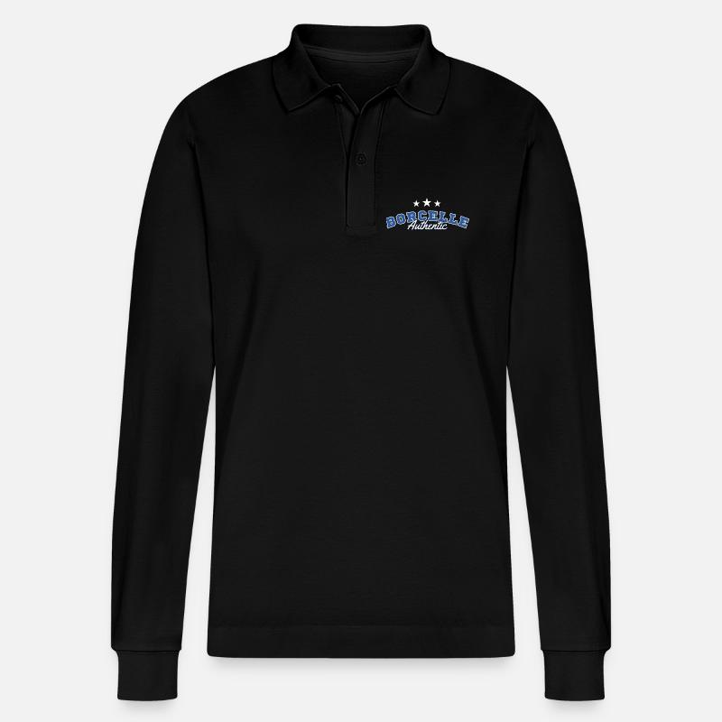 Borcelle Authentic College Script - Stanley/Stella Unisex Bio-Langarm-Poloshirt Prepster - Schwarz