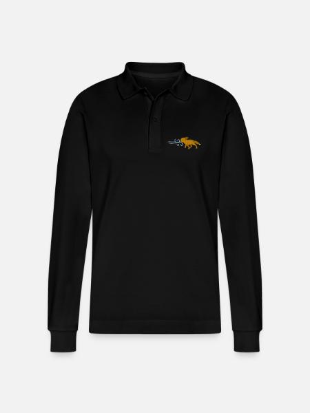The Fox and the Wind - Stanley/Stella Organic Unisex Long-Sleeved Polo Shirt Prepster - black