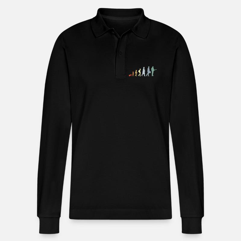 Évolution du guitariste - Polo à manches longues bio PREPSTER Stanley/Stella Unisexe - noir