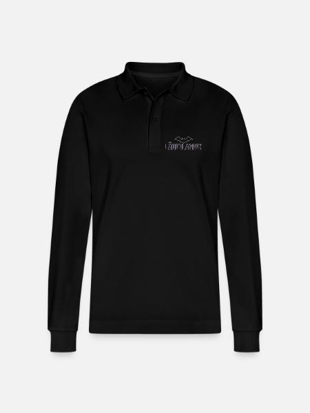 Lila Bat Neon Schriftdesign - Stanley/Stella Unisex Bio-Langarm-Poloshirt Prepster - Schwarz