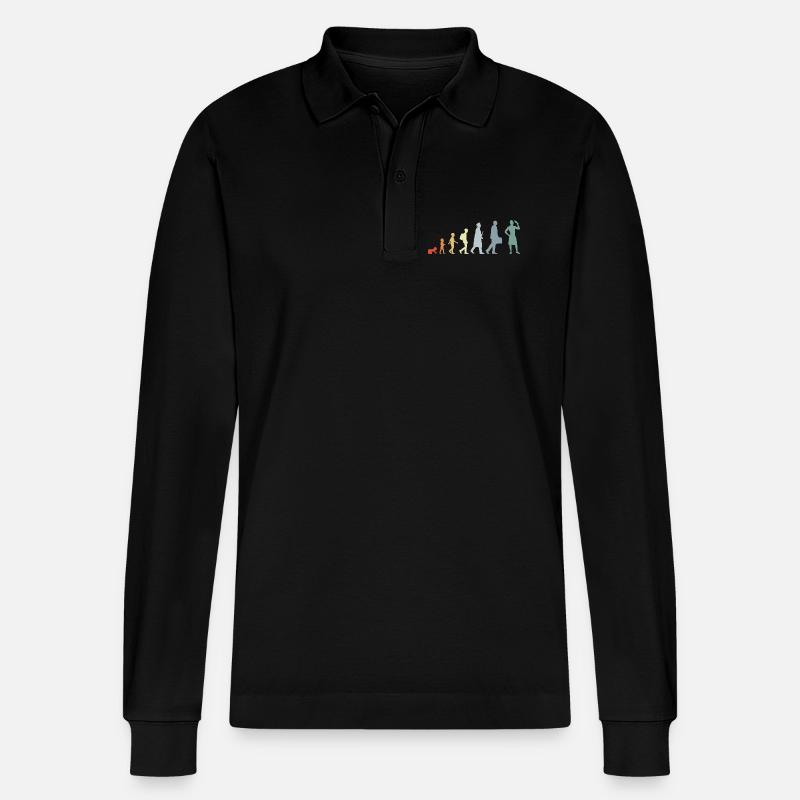 Evolution Amateurs de crème glacée - Polo à manches longues bio PREPSTER Stanley/Stella Unisexe - noir