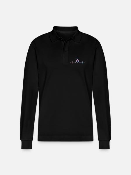 Cheerleader Cheer Mom Cheerleading - Stanley/Stella Organic Unisex Long-Sleeved Polo Shirt Prepster - black