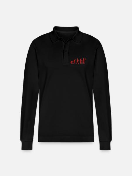 Japanese Bonsai Tree Plant Evolution Bonsai - Stanley/Stella Organic Unisex Long-Sleeved Polo Shirt Prepster - black