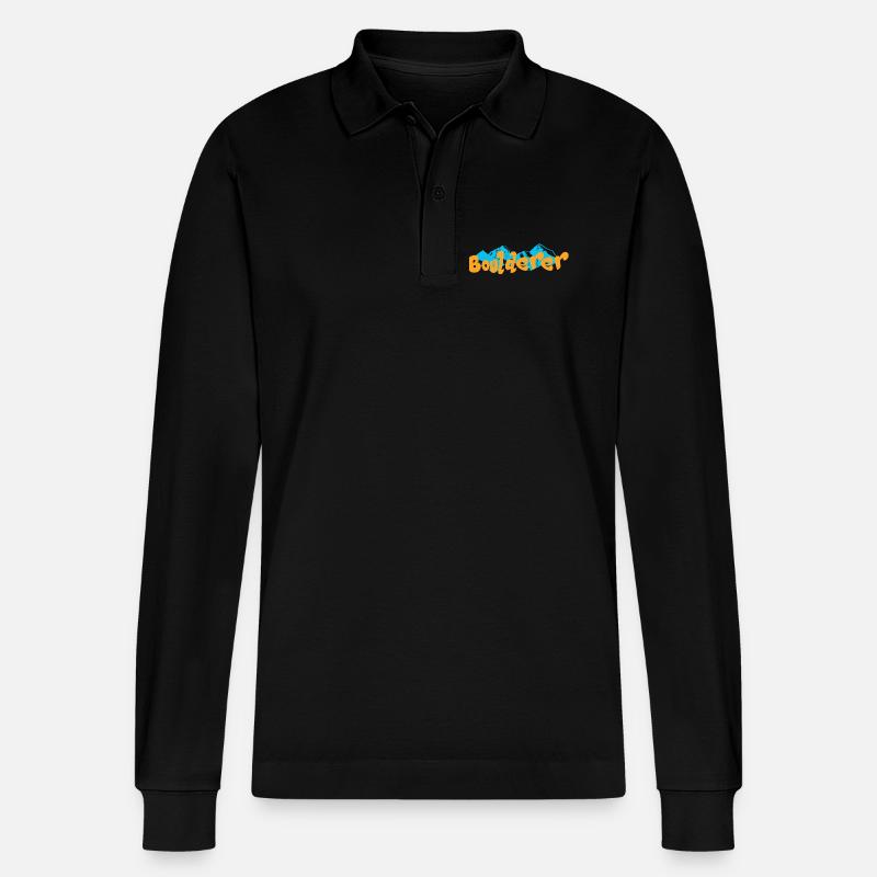 Bouldern Boulderer - Stanley/Stella Unisex Bio-Langarm-Poloshirt Prepster - Schwarz