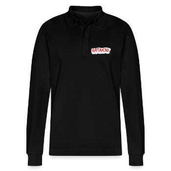 Blanc_3500 - Stanley/Stella Unisex Bio-Langarm-Poloshirt Prepster - Schwarz - Vorne - Anna (173cm) & Nico (186cm)