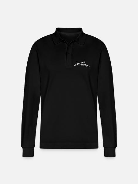 Hubschrauber Berge Pilot - Stanley/Stella Unisex Bio-Langarm-Poloshirt Prepster - Schwarz