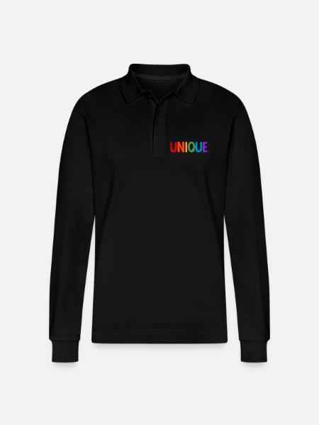 Lgbt. Unique - Stanley/Stella Organic Unisex Long-Sleeved Polo Shirt Prepster - black