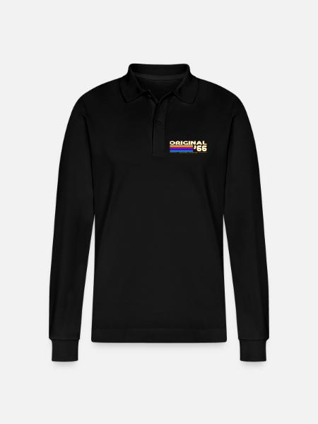 1966 - Stanley/Stella Organic Unisex Long-Sleeved Polo Shirt Prepster - black
