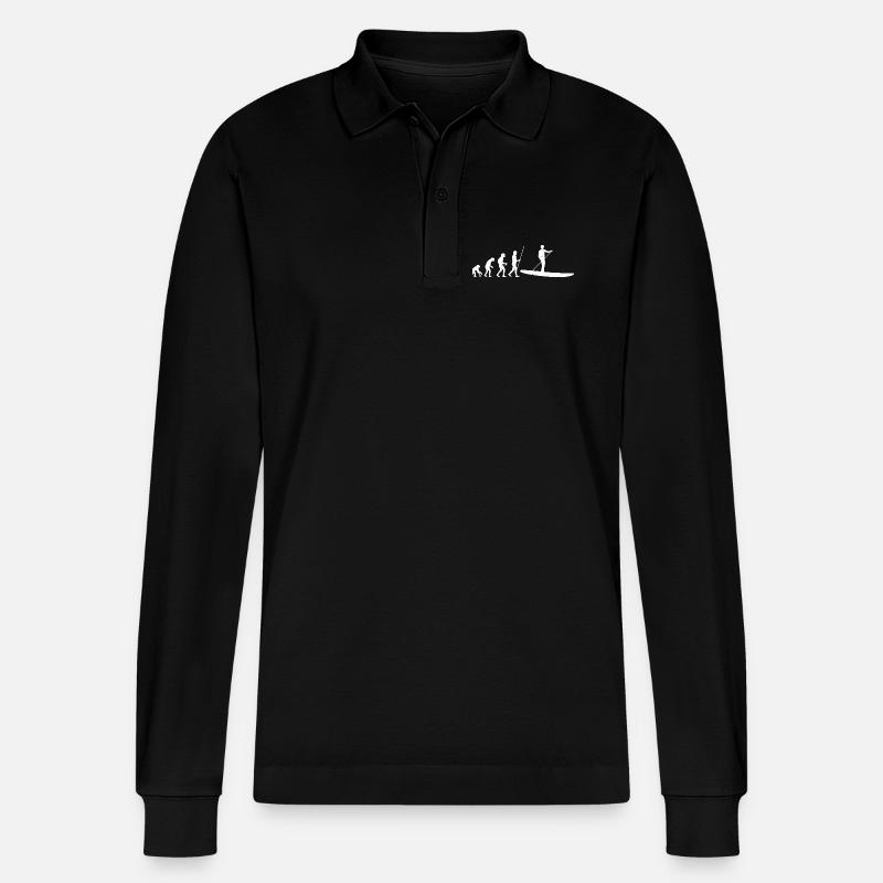 SUP Evolution - Stanley/Stella Organic Unisex Long-Sleeved Polo Shirt Prepster - black