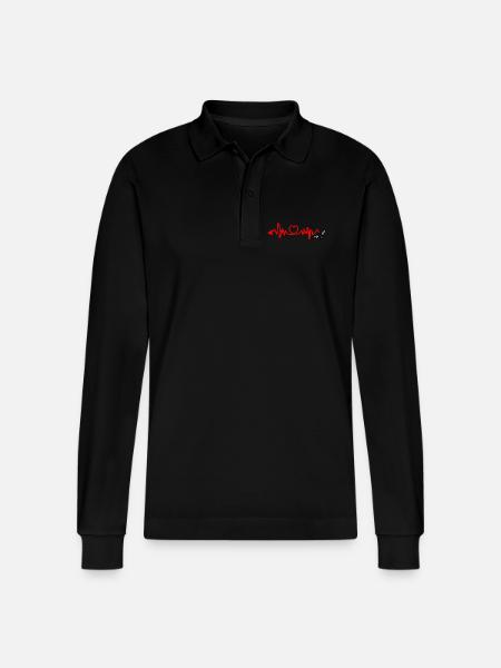 Cardio-Herzfrequenz, Biene mit Stachel oder Pfeil - Stanley/Stella Unisex Bio-Langarm-Poloshirt Prepster - Schwarz