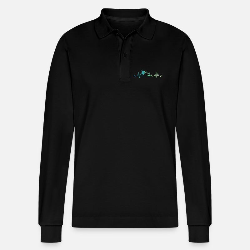 Gärtnern Gartenpflanzkübel - Stanley/Stella Unisex Bio-Langarm-Poloshirt Prepster - Schwarz