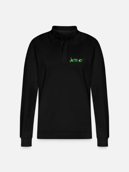 XTEC Pulse Neon Tech Logo - Stanley/Stella Organic Unisex Long-Sleeved Polo Shirt Prepster - black