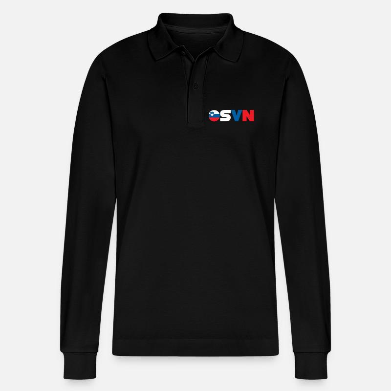 Slowenien - Stanley/Stella Unisex Bio-Langarm-Poloshirt Prepster - Schwarz